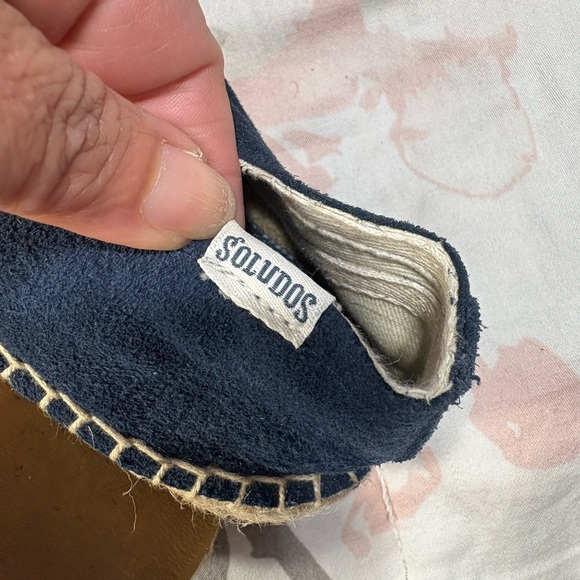 Soludos Original Espadrille Unisex Suede Navy Blue Flat Canvas Shoes Size 8 - Picture 8 of 11